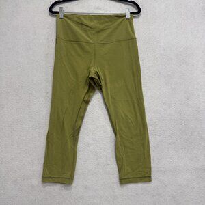 Lululemon Leggings Womens 10 Green High Rise Capri Yoga Athletic Pants Workout